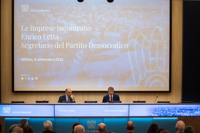 9 settembre incontro con il Segretario del Partito Democratico Enrico Letta